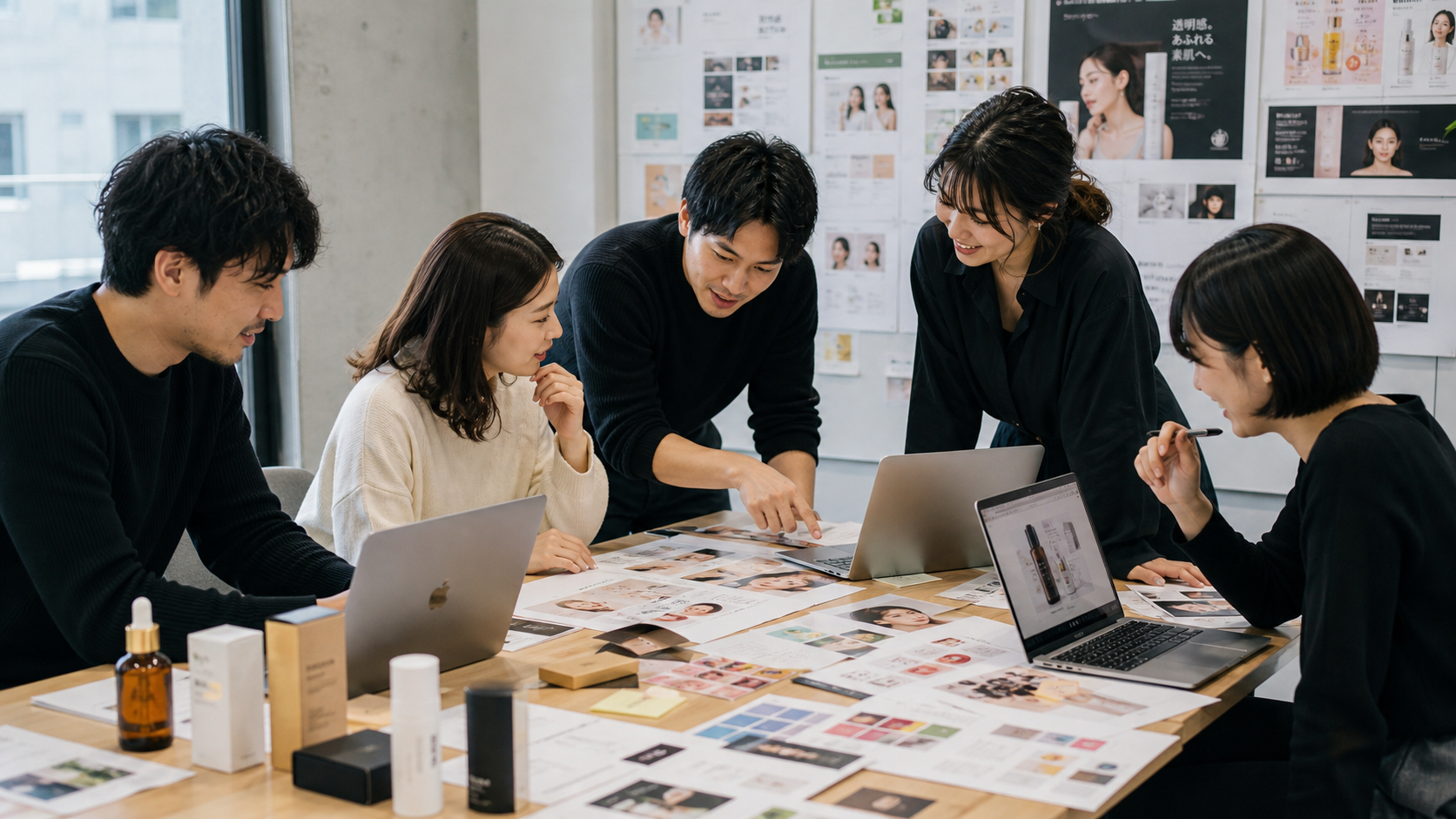 Asian agency team discussing and developing Japan market strategy